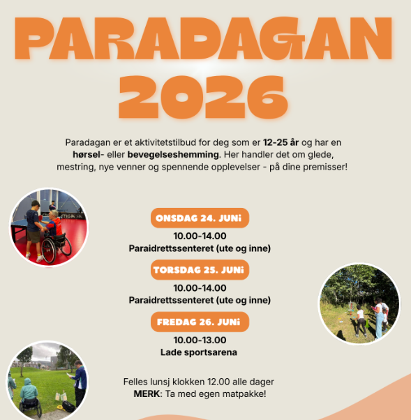 Bli med på Para-dager i Trondheim 24.-26. juni 2026.