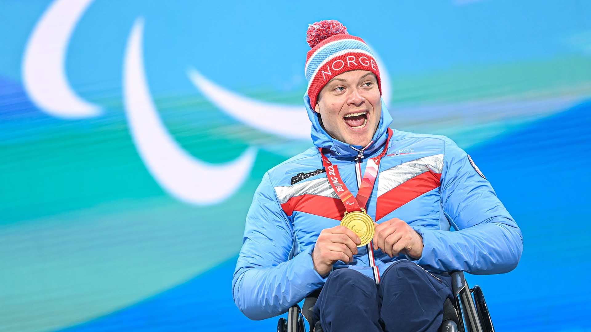 Alpinist Jesper Saltvik Pedersen tok fire gull under Paralympics i Beijing 2022. Foto: NTB